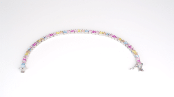 Rainbow Bracelet with zircon stones Chain Bracelet - Image 3