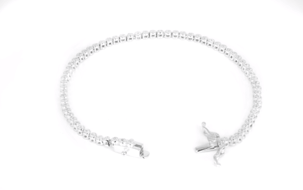 Round Cubic Zirconia Tennis Bracelet 925  Sterling Silver - Image 3