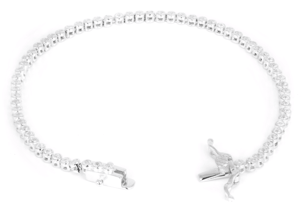 Round Cubic Zirconia Tennis Bracelet 925  Sterling Silver - Image 5