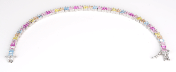 Rainbow Bracelet with zircon stones Chain Bracelet - Image 4