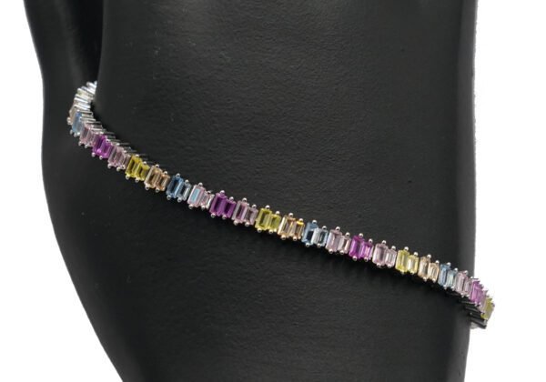 Rainbow Bracelet with zircon stones Chain Bracelet - Image 2
