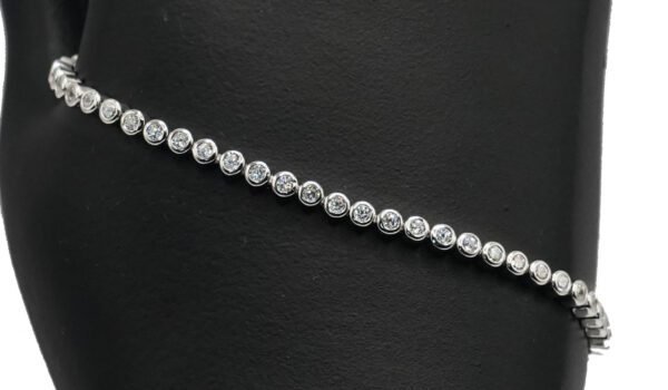 Round Cubic Zirconia Tennis Bracelet 925  Sterling Silver - Image 4
