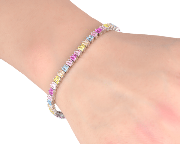 Rainbow Bracelet with zircon stones Chain Bracelet - Image 6