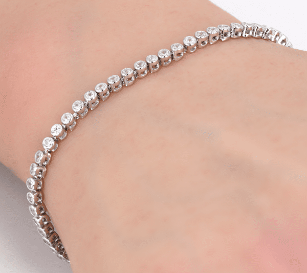 Round Cubic Zirconia Tennis Bracelet 925  Sterling Silver