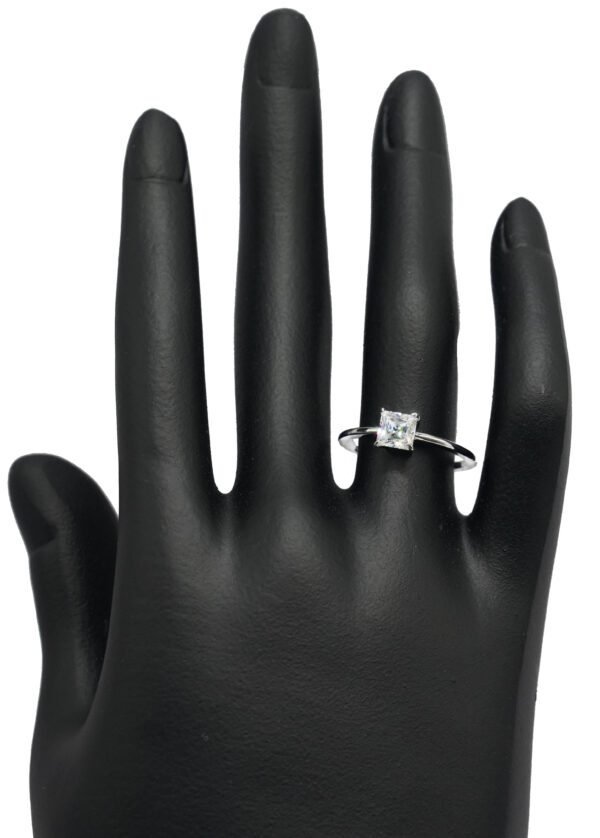 Rectangular Sparkling Halo Ring