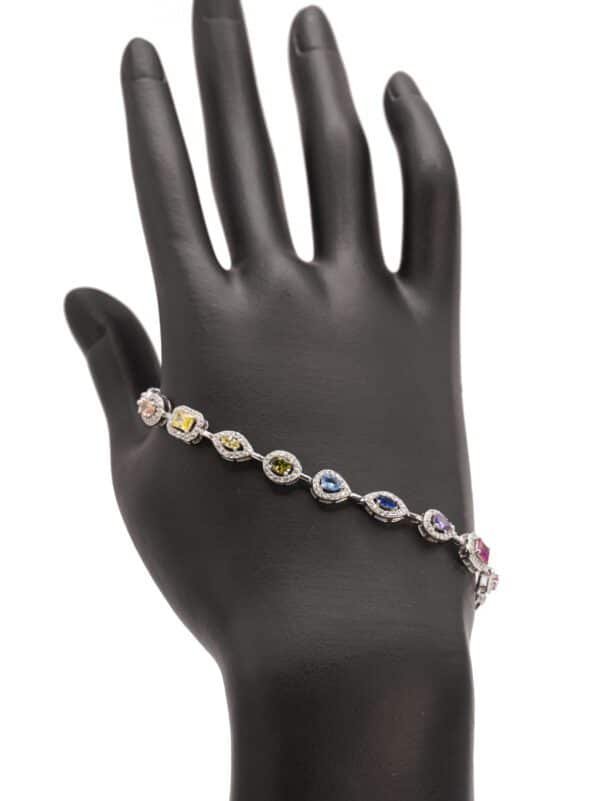 Multi-Gemstone Link Bracelet in Sterling Silver