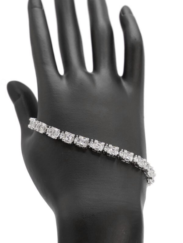 White Cubic Zirconia Rhodium Over Sterling Silver Tennis Bracelet