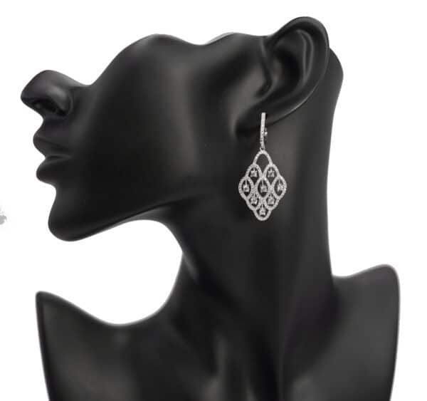 Zircons AAA Quality Eneving Dress Jewelry Fully Cubic Zirconia Stones Big Dropping Wedding Long Earring for Women