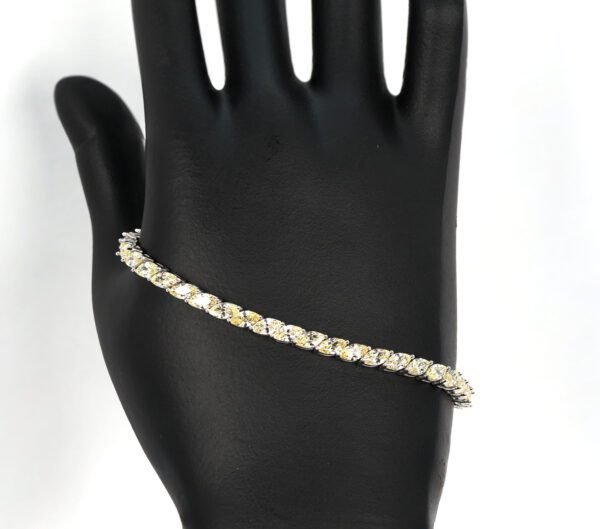 Radiant Glow: 925 Sterling Silver Bracelet with Citrine Stones - Image 2