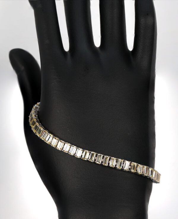 Stunning Citrine and Zircon Sterling Silver Bracelet with Elegant Rectangular Design - Image 2