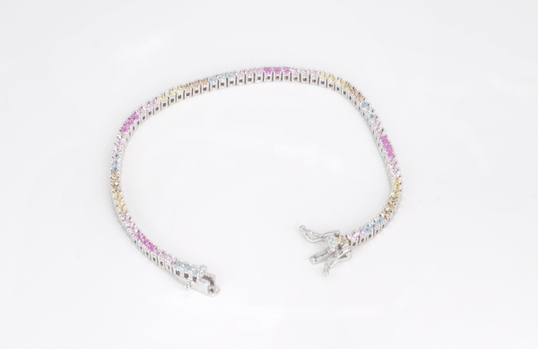 Rainbow Tennis Bracelet – Multicolor Cubic Zirconia Bracelet - Image 6