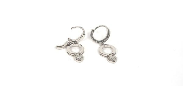 Sparkling Sterling Silver Huggie Earrings Adorned with Zircon Stones - Image 2