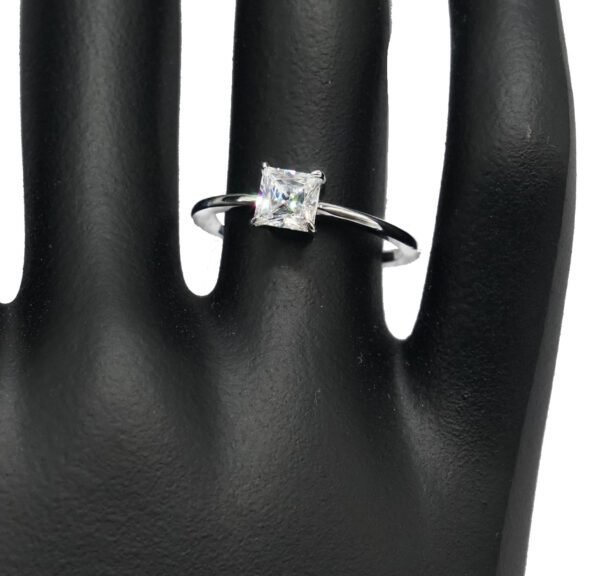 Rectangular Sparkling Halo Ring - Image 2