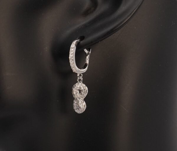 Diamond Infinity Earrings  Round-cut Sterling Silver - Image 2