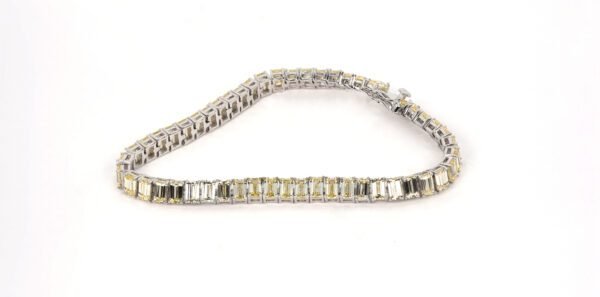 Stunning Citrine and Zircon Sterling Silver Bracelet with Elegant Rectangular Design