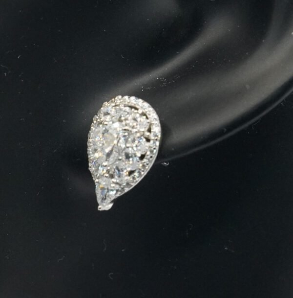 Big Zicron Moissanite Stud Earrings S925 Silver Needle Studs For Women Gift Wedding - Image 2