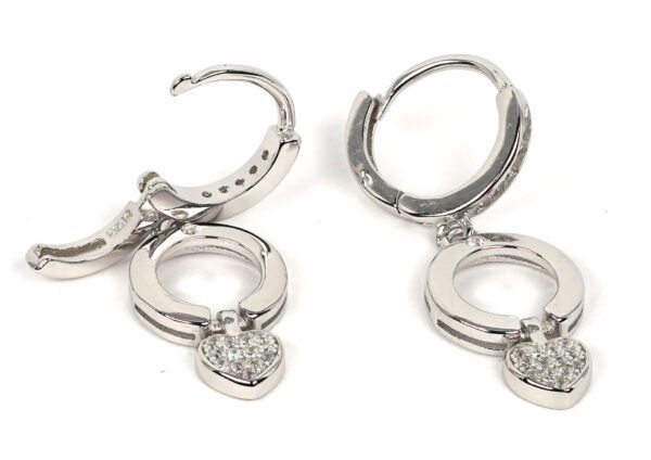 Sparkling Sterling Silver Huggie Earrings Adorned with Zircon Stones