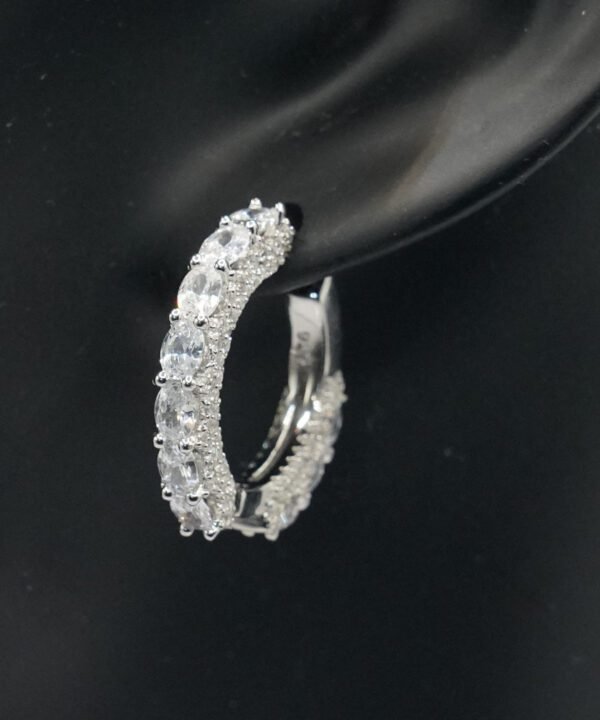 Open Circle Cubic Zirconia Stud Earrings - Image 2