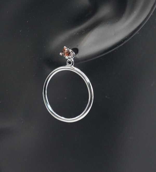 Silver  Earrings, Medium Silver Hoops, Simple Sturdy Women Earrings, - Image 2