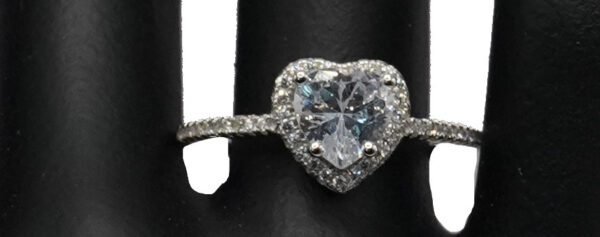 Diamond Heart Ring 1/5 ct tw Sterling Silver Price$349.99 - Image 2
