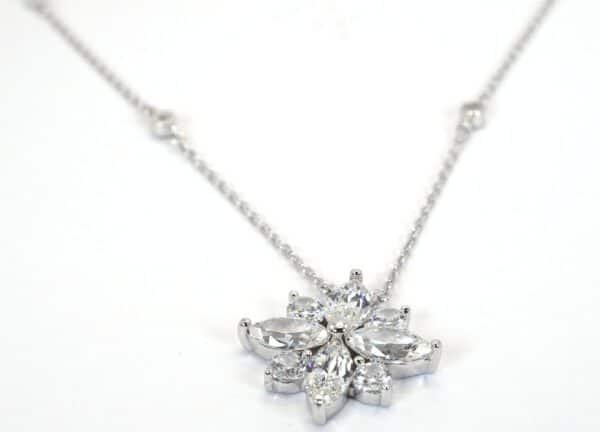 Botanical Brilliance: Cluster Pendant Necklace with Sparkling Herbarium Elements 925 Sterling Silver - Image 3