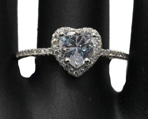 Diamond Heart Ring 1/5 ct tw Sterling Silver Price$349.99 - Image 3