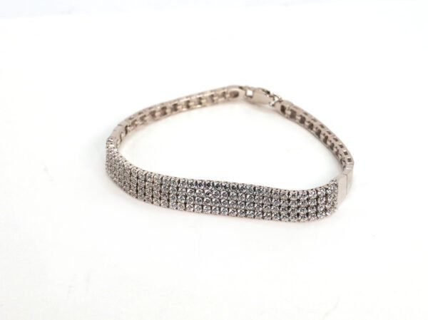 925 Sterling Silver Pave Bracelet - Image 3