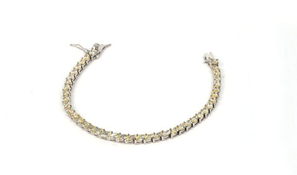 Radiant Glow: 925 Sterling Silver Bracelet with Citrine Stones