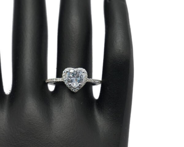 Diamond Heart Ring 1/5 ct tw Sterling Silver Price$349.99 - Image 4
