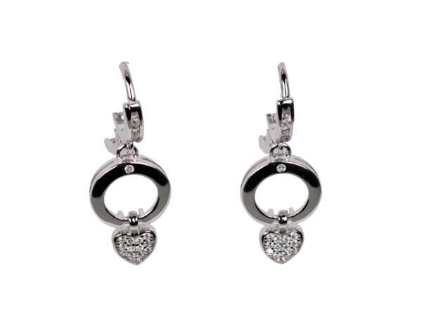 Sparkling Sterling Silver Huggie Earrings Adorned with Zircon Stones - Image 4