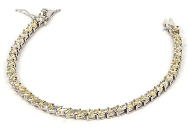 Radiant Glow: 925 Sterling Silver Bracelet with Citrine Stones - Image 4
