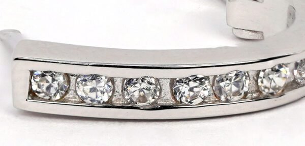 Sparkling Sterling Silver Huggie Earrings Adorned with Zircon Stones - Image 5