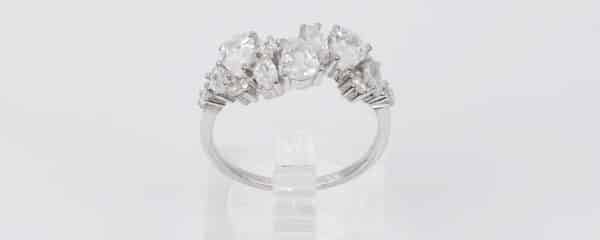 Artfully Designed Sterling Silver Ring with Exquisite Zircon Stones in a Unique Assortment of Shapes - Image 2