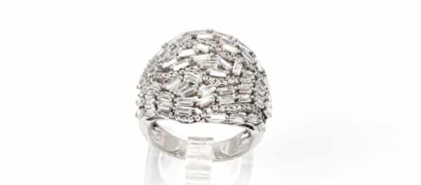 Radiant Sterling Silver Ring with a Dazzling Stream of Zircon Stones - Image 2