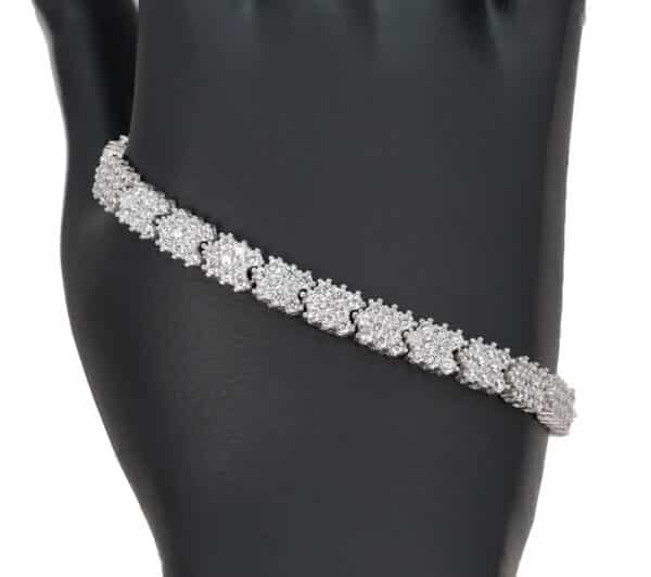 Radiant Cubic Zircon Linked Tennis Bracelet in Sterling Silver - Image 2