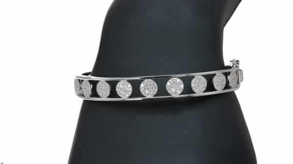 925 Silver Bracelet with Stunning Zircon Stones and Unique Circle Design - Image 2