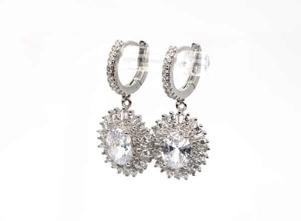 Sparkle of our premium sterling silver jewelry set earrings ring and necklace, adorned with intricately crafted zircon stones - Image 2