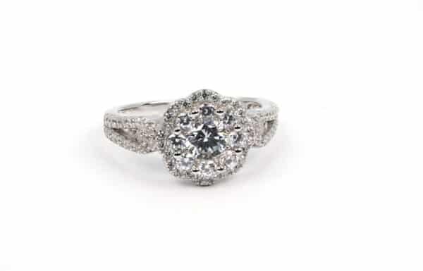 Dazzling Sterling Silver Set with Zircon Stones: Earrings and Ring - Image 2