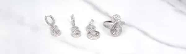 Timeless Elegance: Sterling Silver Jewelry Set with Zircon Stones in Graduating Sizes