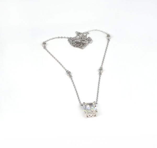 Radiant Citrine Pendant Necklace in Sterling Silver: Timeless Rectangular Design - Image 2