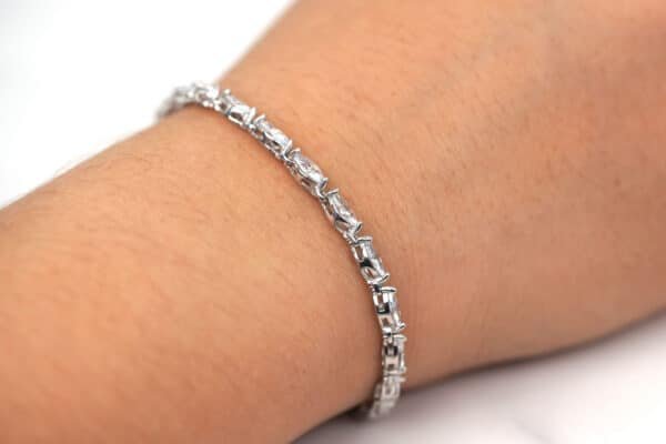 Sparkling Elegance: Sterling Silver Tennis Bracelet with Dazzling Zircon Stones