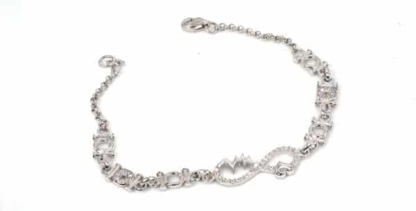 Forever Symbol Sterling Silver Bracelet with Circle and Chain Detailing in Various Shapes - Image 2
