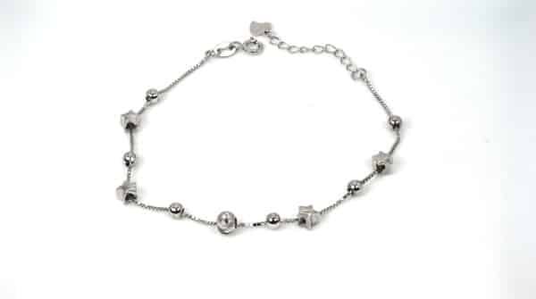 Enchanting Sterling Silver Bracelet with Dancing Stars, Beads  Charms - Image 2