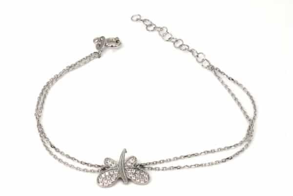 Enchanting Butterfly: Sterling Silver Bracelet with Sparkling Zircon Stones - Image 3