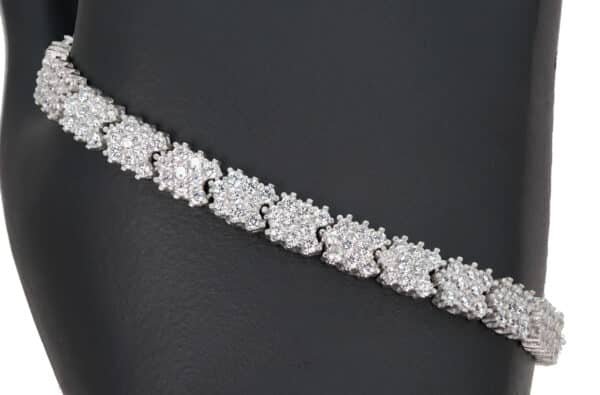 Radiant Cubic Zircon Linked Tennis Bracelet in Sterling Silver - Image 3
