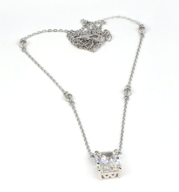 Radiant Citrine Pendant Necklace in Sterling Silver: Timeless Rectangular Design