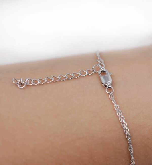 Adjustable Hexagon Sterling Silver Bracelet with 5 Multishaped Zircon Stones for a Bold and Dazzling Look - Image 2