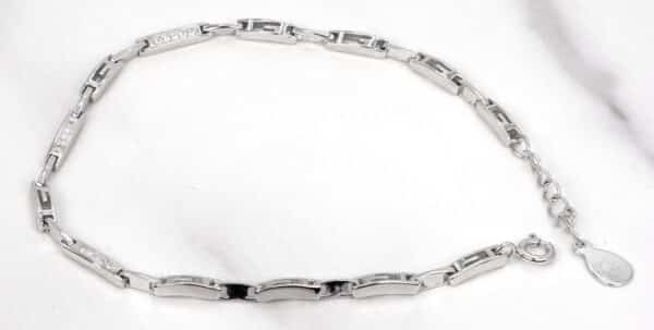 Sterling Silver Zircon Bracelet: Shimmering 5A Quality Chain Jewelry - Image 2