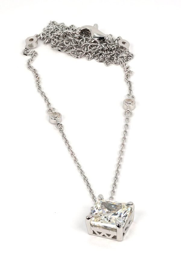 Radiant Sunbeam Citrine Pendant Necklace in Sterling Silver - Square-Shaped Stone on Delicate Chain