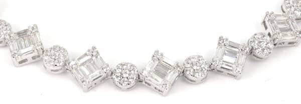 Exquisite Sterling Silver Tennis Bracelet with Brilliant 5A Zircon Stones in Circle and Square Shapes - Image 4
